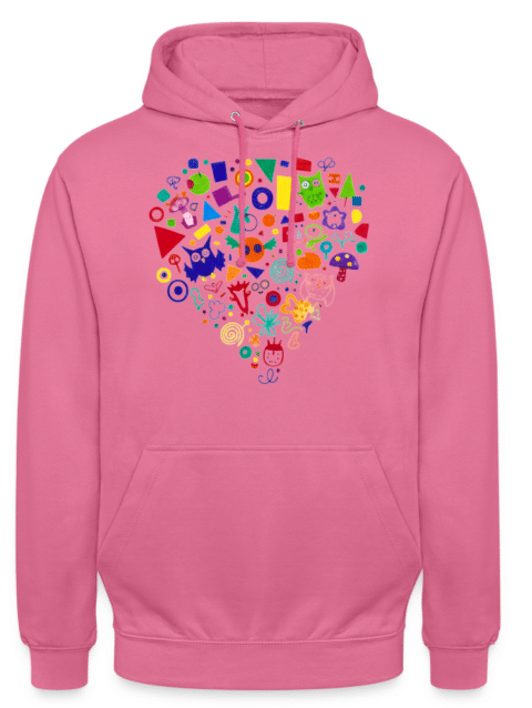 Unisex Hoodie Colorful Scarry Shapes