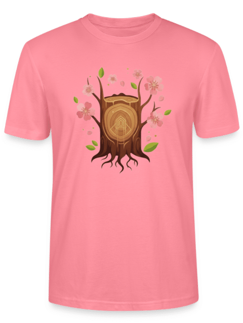 Unisex T-Shirt Tree Trunk Pink Blossoms